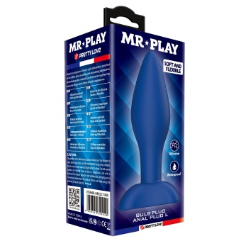 Синяя анальная пробка Bulb Plug - 12,1 см.
