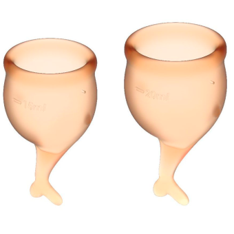 Набор из 2 менструальных чаш с хвостиком Satisfyer оранжевый
