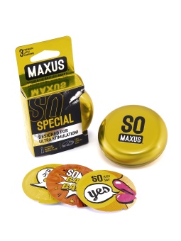 Презервативы с точками и рёбрами Maxus Special - 3 шт