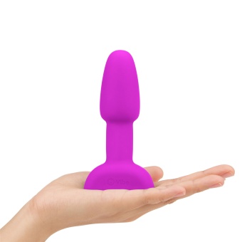 Анальная вибропробка с ротацией b-Vibe Rimming Petite розовая