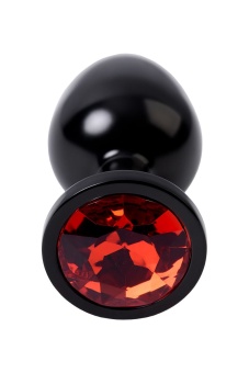 Анальная пробка с кристаллом ToyFa Metal черно-красная