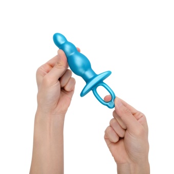 Голубая анальная пробка-елочка из силикона Bounce Plug - 14,3 см.