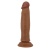 Коричневый фаллоимитатор с подвижной кожей Keon - 21,4 см.