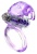 Сиреневое эрекционное виброкольцо с клиторальным зайчиком