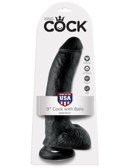 Фаллоимитатор на присоске с мошонкой King Cock with Balls 23 см черный