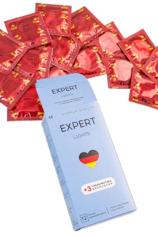 Ультратонкие презервативы EXPERT Lights - 12 шт.(+3 в подарок)