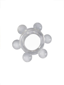 Прозрачное эластичное эрекционное кольцо с 6 шариками