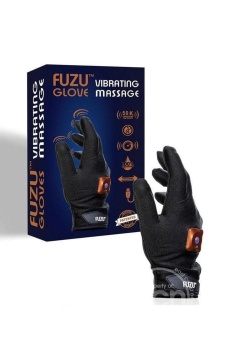 Правая массажная перчатка с вибрацией Fuzu Vibrating Massage Glove M чёрная