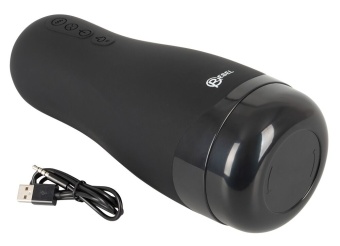 Черный вибромастурбатор с подогревом Masturbator with 3 Functions