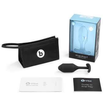 Утяжеленная анальная мини пробка для ношения b-Vibe Snug Plug 2 черная Утяжеленная анальная мини пробка для ношения b-Vibe Snug Plug 2 черная