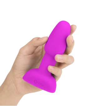 Анальная вибропробка с ротацией b-Vibe Rimming Petite розовая