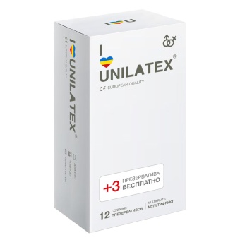 Ароматизированные презервативы Unilatex Multifrutis цветные - 12 шт