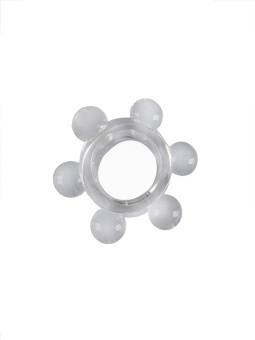 Прозрачное эластичное эрекционное кольцо с 6 шариками