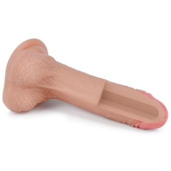 Телесный фаллоимитатор 7’’ Dual layered Platinum Silicone Cock - 18 см.