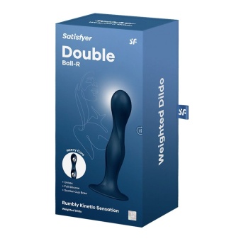 Фаллоимитатор Satisfyer Double Ball-R с внутренними шариками синий