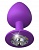 Фиолетовая анальная пробка со стразом Her Little Gem Large Plug - 9,5 см.