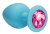 Большая голубая анальная пробка Emotions Cutie Large с розовым кристаллом - 10 см. Большая голубая анальная пробка Emotions Cutie Large с розовым кристаллом - 10 см.