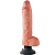 Гнущийся вибратор реалистик на присоске с мошонкой King Cock Vibrating 20 см телесный
