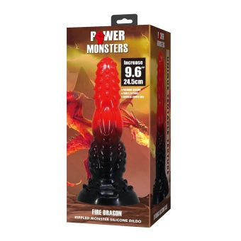 Силиконовый фантазийный фаллоимитатор Fire Dragon - 24,5 см.