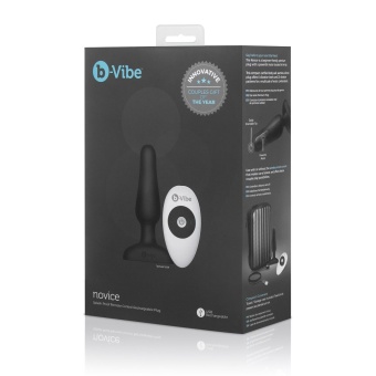 Маленькая анальная вибропробка B-Vibe Novice Plug чёрная - 10,2 см