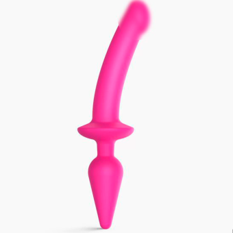 Двусторонний фаллоимитатор Strap-On-Me Switch Plug-In Semi-Realistic Dildo L розовый