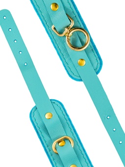 Голубые двуслойные кожаные оковы