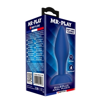 Синяя анальная пробка Bulb Plug S - 9 см.
