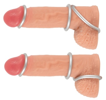 Набор из 3 эрекционных колец Metallic Silicone Cock Ring Set