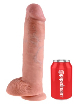 Фаллоимитатор на присоске с мошонкой King Cock with Balls 28 см телесный