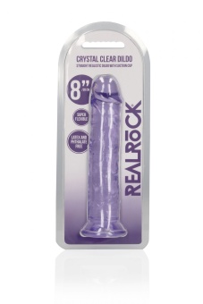 Фиолетовый фаллоимитатор Crystal Clear на присоске - 22 см. Фиолетовый фаллоимитатор Crystal Clear на присоске - 22 см.