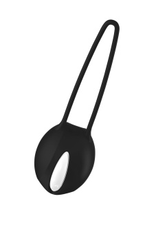 Черный вагинальный шарик Smartballs Uno с петлей