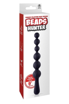 Черная анальная цепочка Beads Hunter - 22,9 см.