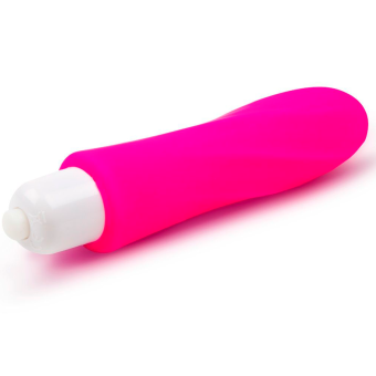 Розовая удлиненная вибропуля из силикона - 9,5 см.