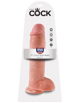 Фаллоимитатор на присоске с мошонкой King Cock with Balls 28 см телесный