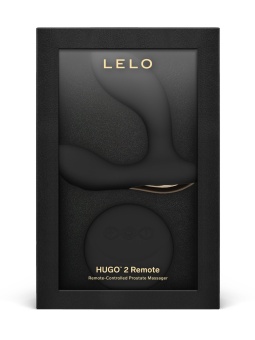 Черный вибромассажер простаты с пультом ДУ Hugo 2 Remote