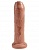 Фаллоимитатор King Cock Uncut с подвижной крайней плотью 18 см мулат